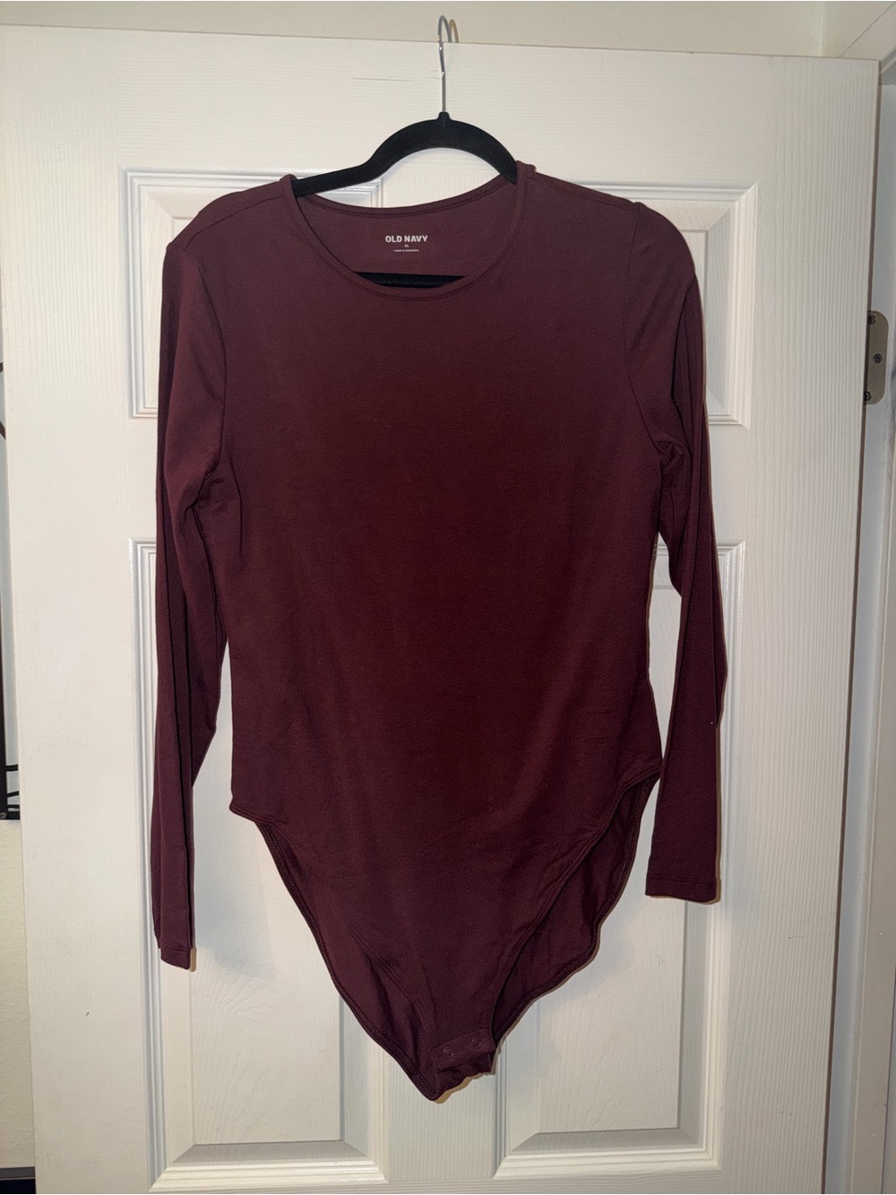 Old Navy Women's Long-Sleeve Bodysuit in Burgundy